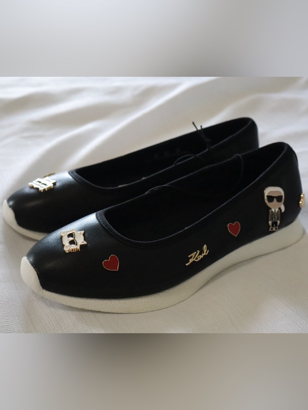 Karl Lagerfeld Black Embellished Flats – New Without Box (6)
